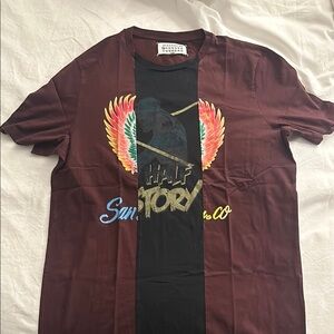 Maison Margiela Maroon Graphic T-Shirt Size M